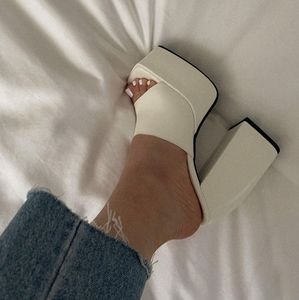 High heel white shoes